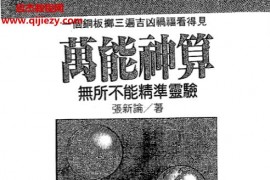 张新论著万能神算电子书pdf百度网盘下载学习