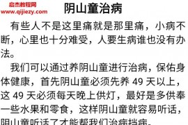 醍醐道人阴山童供养方法视频4个+养小鬼资料百度网盘下载学习