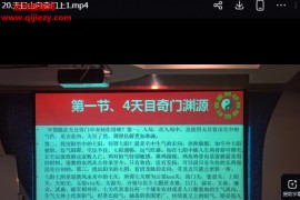 张一勺奇门讲座天目视频课程20集百度网盘下载学习