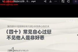 王德峰哲学课阳明心学与当代人生视频课程61集百度网盘下载学习