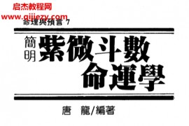 唐龙著简明紫微斗数命运学电子书pdf百度网盘下载学习