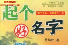 翁炳钦著起个好名字电子书pdf百度网盘下载学习