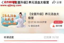李在峰28天养元活血太极营视频课程百度网盘下载学习