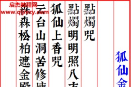 狐仙金科玉律真经电子书pdf百度网盘下载学习