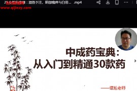 谭旭巧用30款常备中成药视频课程30集百度网盘下载学习