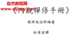 蘇諦南法師編著内观禅修手册电子书pdf百度网盘下载学习