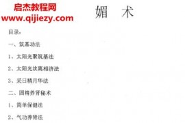 女人媚术魅术筑基文字资料pdf百度网盘下载学习