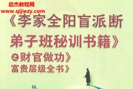李安民李家全阳盲派断秘训之财官做功富贵层级全书电子书pdf百度网盘下载学习