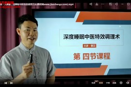 黎汉深度睡眠中医特效调理术手法视频课程5集百度网盘下载学习