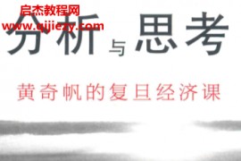 分析与思考黄奇帆的复旦经济课电子书pdf百度网盘下载学习