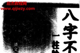 潘文钦著八字不用神一柱论命初探电子书pdf百度网盘下载学习