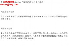 霍毅迅天罡九剑视频课程3集百度网盘下载学习