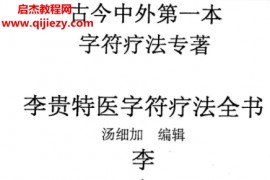 汤细加李贵特医字符疗法全书电子版pdf107页百度网盘下载学习