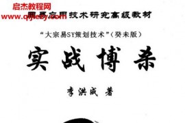 李洪成著大宗易SY策划技术实战搏杀2本电子书pdf百度网盘下载学习