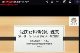 张凯文沈氏女科舌诊训练营视频课程12集配套文字资料百度网盘下载学习