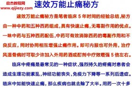 速效万能止痛奇药济世秘方pdf文字资料百度网盘下载学习