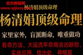 杨清娟盲派顶级命理电子书pdf百度网盘下载学习