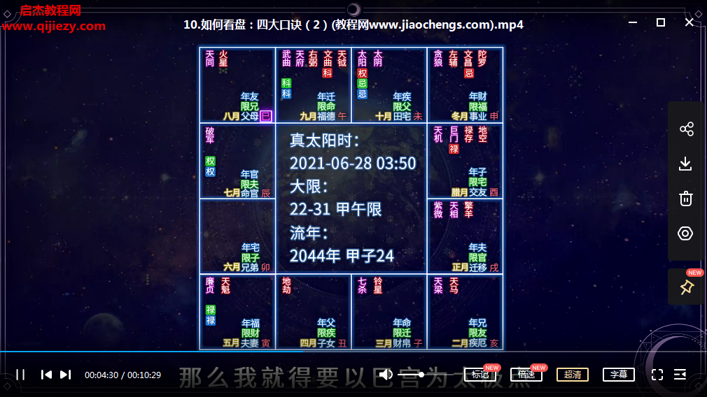 神棍局《易懂紫薇斗数》视频课程14集百度云网盘下载学习