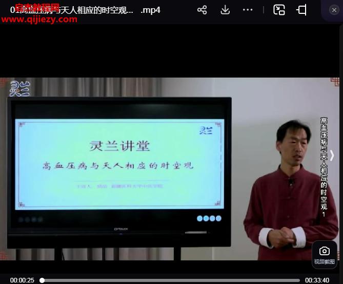 胡浩高血壓病與天人相應的時空觀視頻課程4集百度網盤下載學習