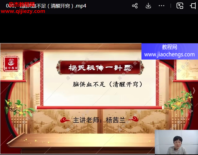 杨茜兰杨氏秘传一针灵视频课程18集百度网盘下载学习