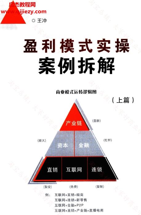 王冲著盈利模式实操案例拆解上下册电子书pdf百度网盘下载学习