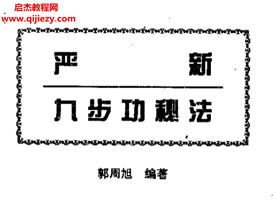 郭周旭著严新九步功秘法电子书pdf百度网盘下载学习