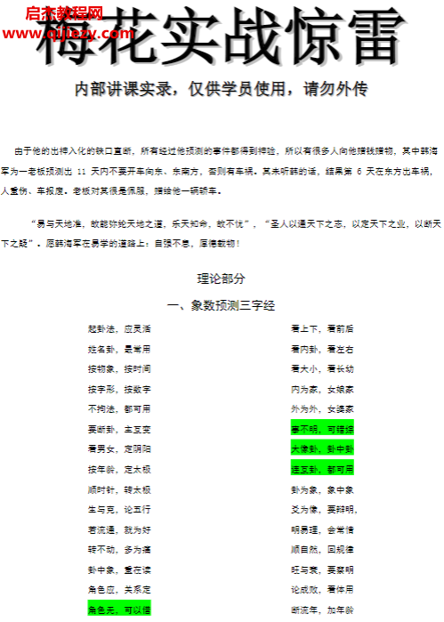 梅花實戰(zhàn)驚雷電子書pdf百度網盤下載學習