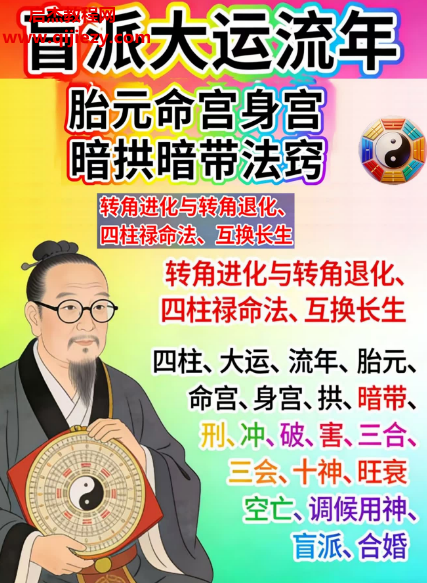 湖北盲派大运流年胎元命宫身宫暗拱暗带法窍电子书pdf百度网盘下载学习
