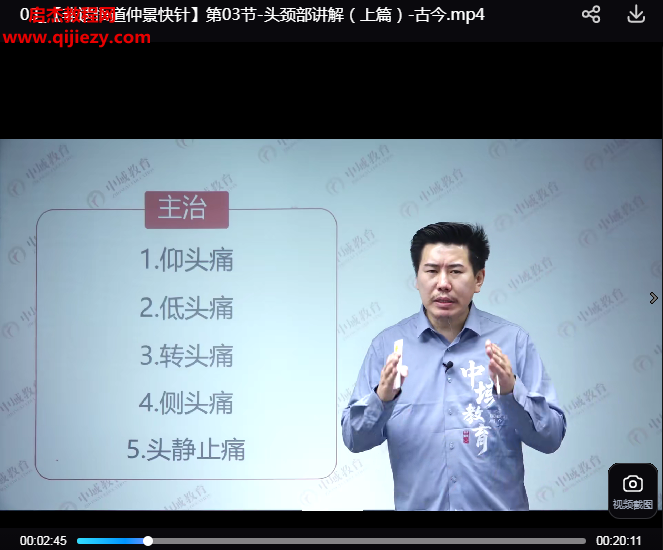 古今非遺悟道仲景快針線上+線下視頻課程23集百度網盤下載學習
