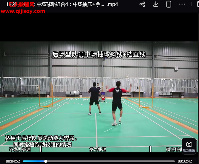 雷羽学堂雷炜亮男双女双进攻战术视频课程34集百度网盘下载学习