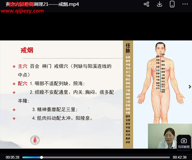 陳沙沙黃帝內針疼痛調理視頻課程25集百度網盤下載學習