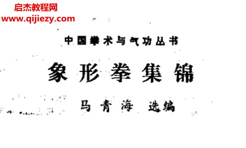馬青海著象形拳集錦電子書pdf百度網盤下載學習