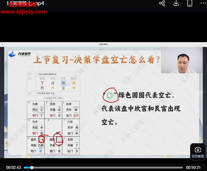玄青老師奇門遁甲親傳班完整視頻課程26集+課件百度網盤下載學習